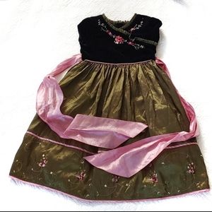Jona Michelle Taffeta Floral Applique Party Dress